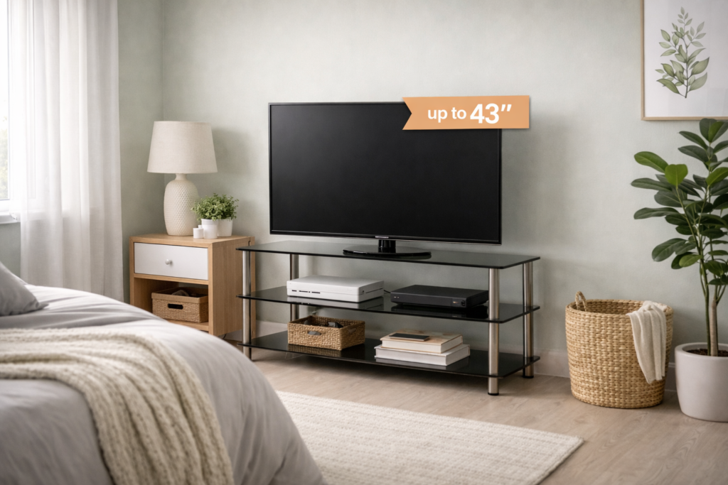 Best TV Stands for 43 Inch TVs (UK Guide 2026 – Perfect for Small Rooms & Bedrooms)